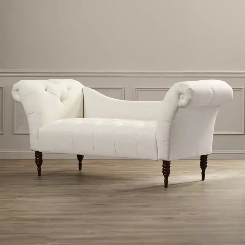 Chaise longue classique classique élégante, Blanc cassé / blanc
