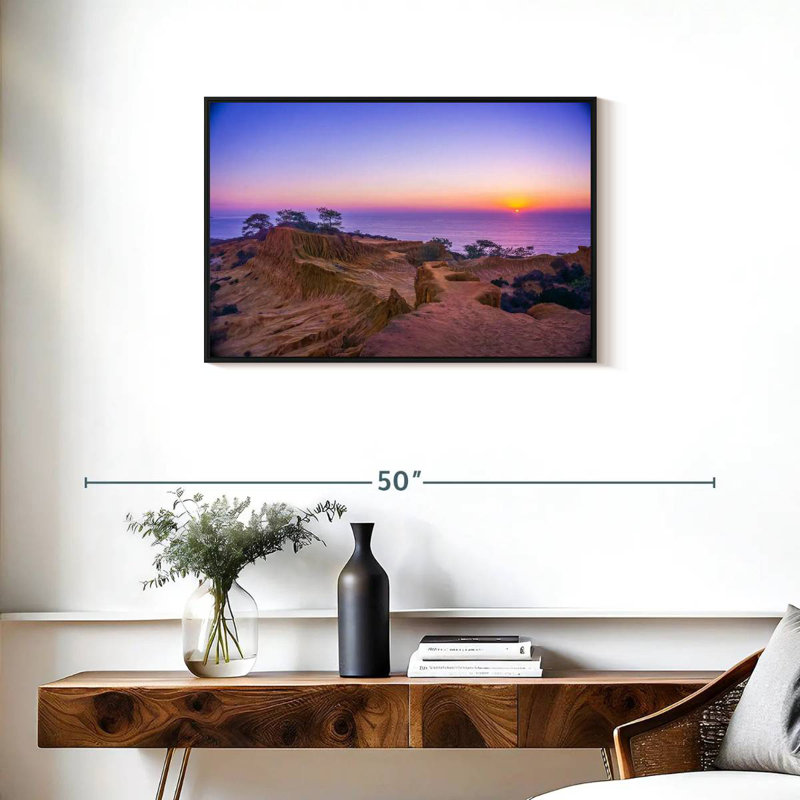 Coucher de soleil Torrey Pines, Cadre flottant noir, 31 po x 21 po