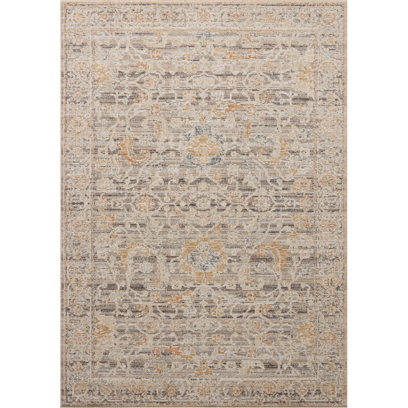 Tapis gris anthracite / abricot Loloi Forlini, Rectangulaire 2 pi x 3 pi