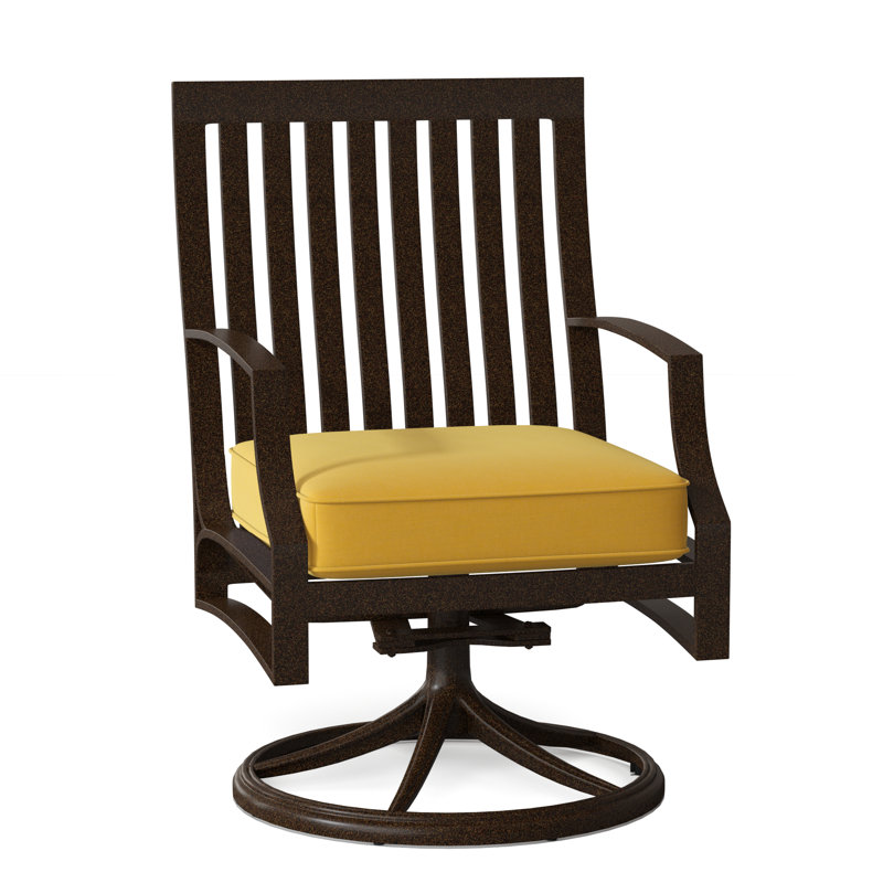Seal Cove Outdoor Dining Armchair, Chestnut Brown, Brisa Charcoal Distressed Faux Leather