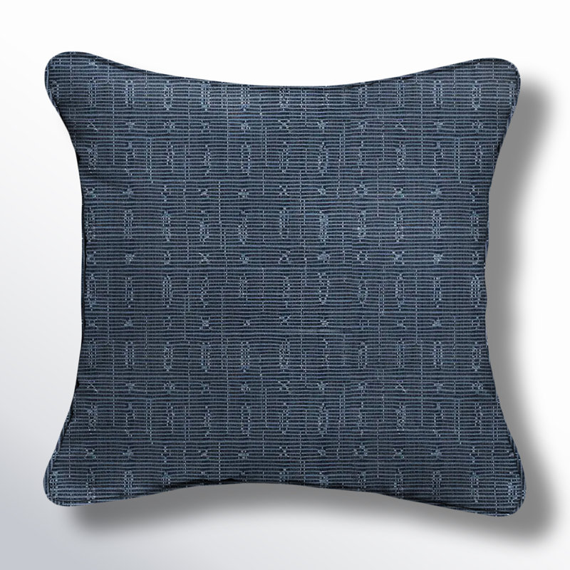 Coussin extérieur Adel Sunbrella, L 22 po x P 22 po, Bleu géométrique