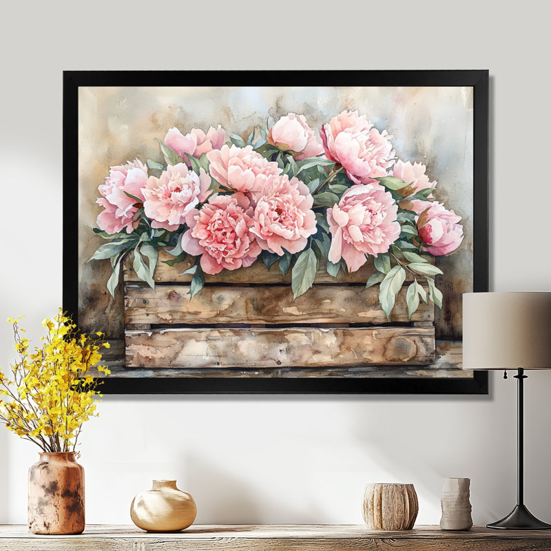Jacarri - Floral Oversized Canvas Prints, Single Picture Framed Print, Black, 12" H x 20" W