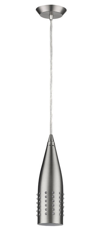 Charlcombe 1 - Light Single Pendant, Satin Nickel, 10.75" H x 3" W x 3 "D