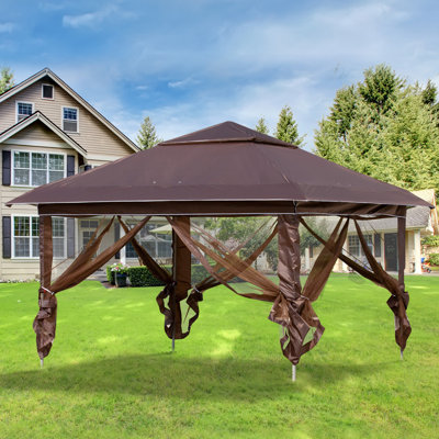 Outsunny Pop Up Canopy Tent with Netting and Carry Bag, Instant Sun Shelter
