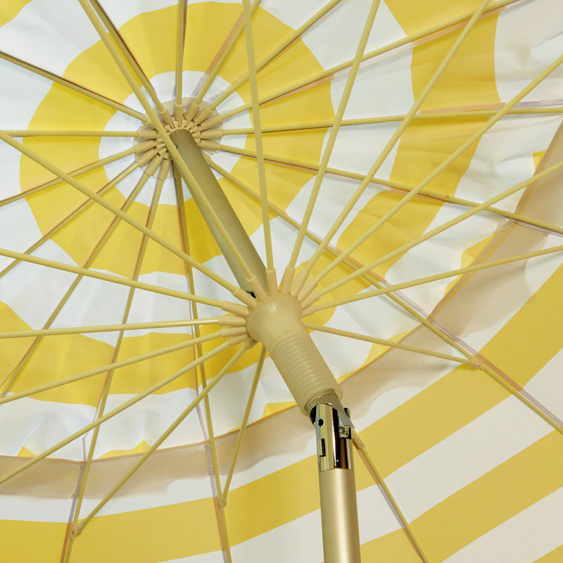 Parasol de luxe 8 'avec sac de transport, Jaune/blanc