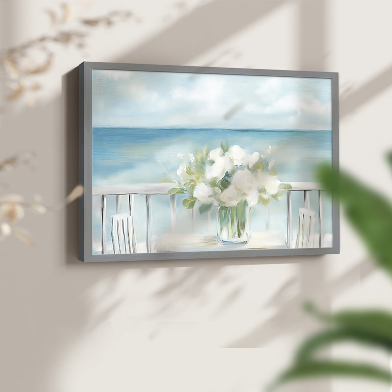 Série florale-XXXIII - reproduction encadrée, H 16 po x l 20 po, Gris