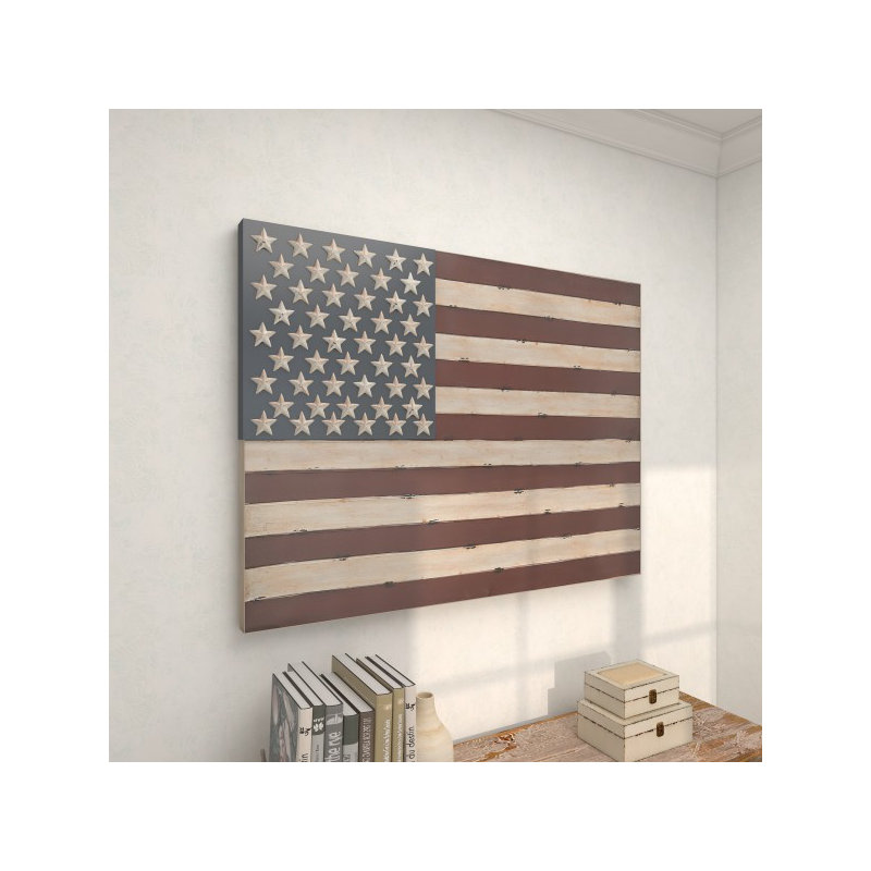 Vintage American Flag Wall Décor, 26" H x 38" W