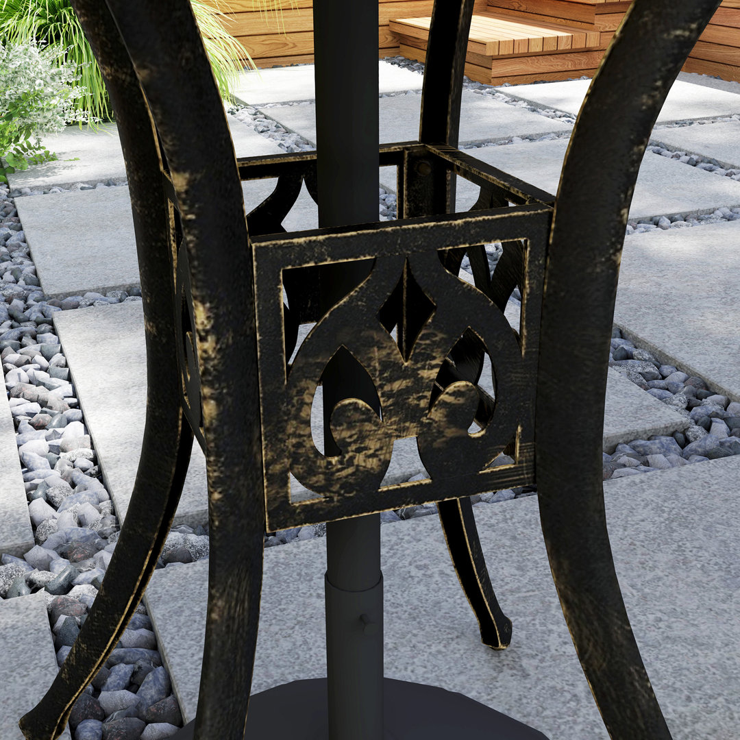 Round Outdoor Dining Table With Umbrella Hole , 78cm W 78cm D