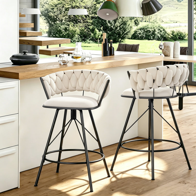 Tabourets de bar rembourrés, IVY, Counter Stool (26" Seat Height)