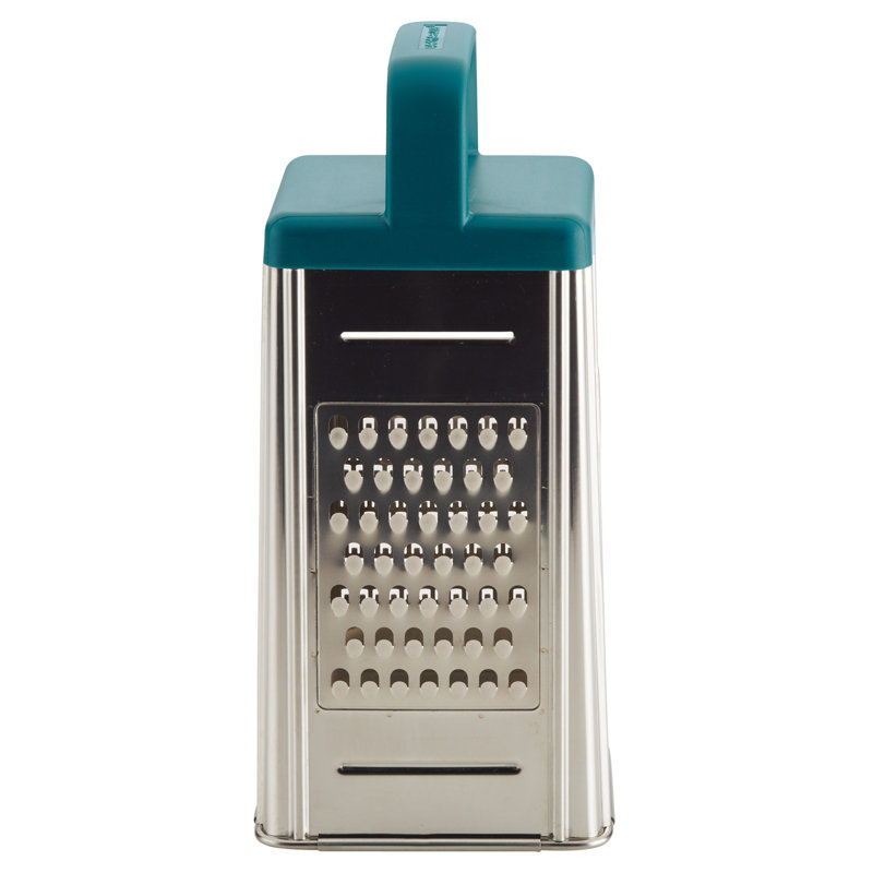 Teal Stainless Steel Box Grater with Container
