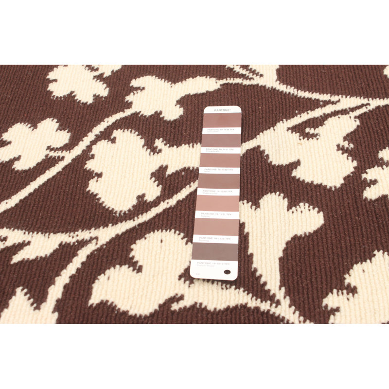 Tapis floral brun foncé en laine noué à la main Altus