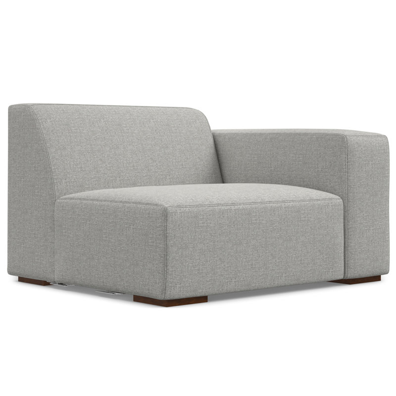 Denver Pale Grey 44-inch Right-Arm Sofa Module in Performance Fabric
