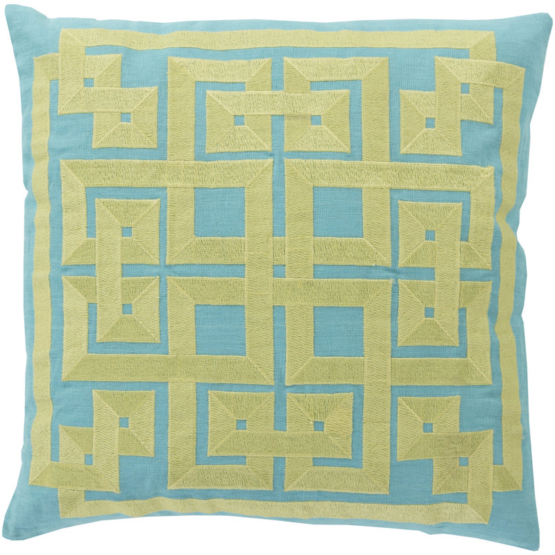 Housse de coussin en lin Gramercy, 22 po x 22 po, Vert