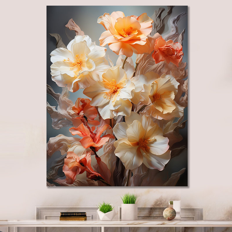 Vyolet DAffodils, impression romantique, H 44 po x l 34 po x P 1,5 po, Toile tendue