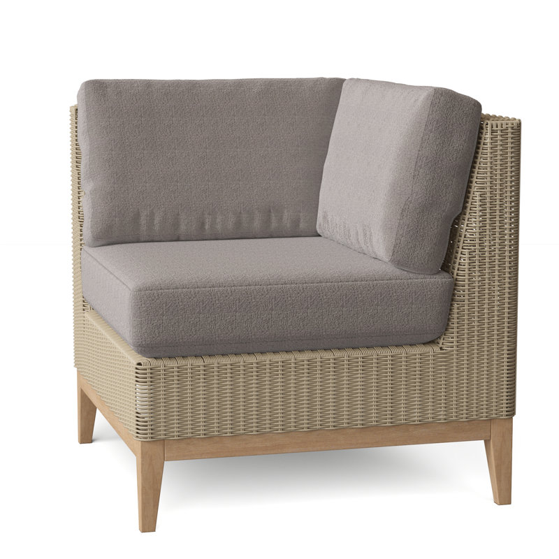 Frances Outdoor Corner Wedge Lounge Chair, Ash, Frances Black