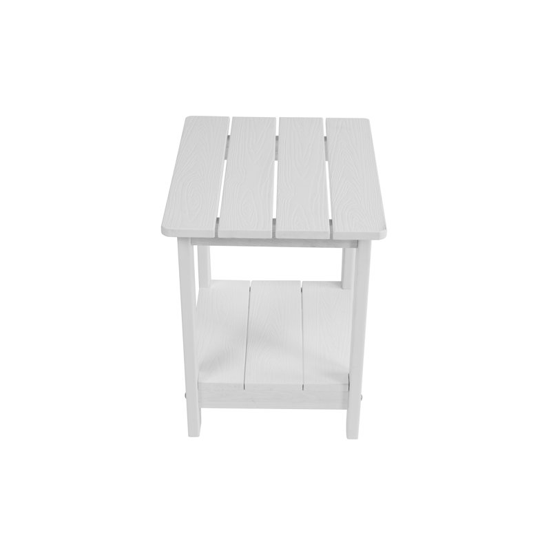 Table d'appoint moderne et carrée blanche pour l'extérieur, en tissu léger et durable, facile à nettoyer, parfaite pour une utilisation dans la cour extérieure
