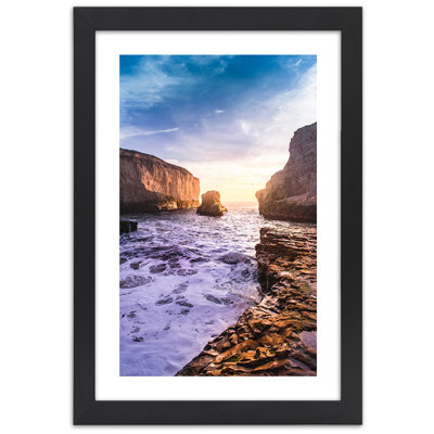 Ocean Rocks Nature 1 Piece Single Picture Frame Wall Art