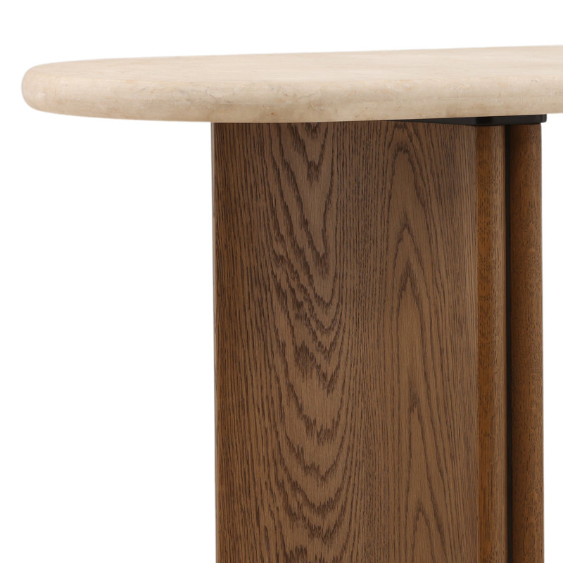 Oja Console Table Brown, Brown, Cream Marble / Brown, Cream Marble