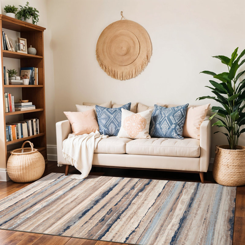 Striped Area Rug, Rectangle 140 x 200cm