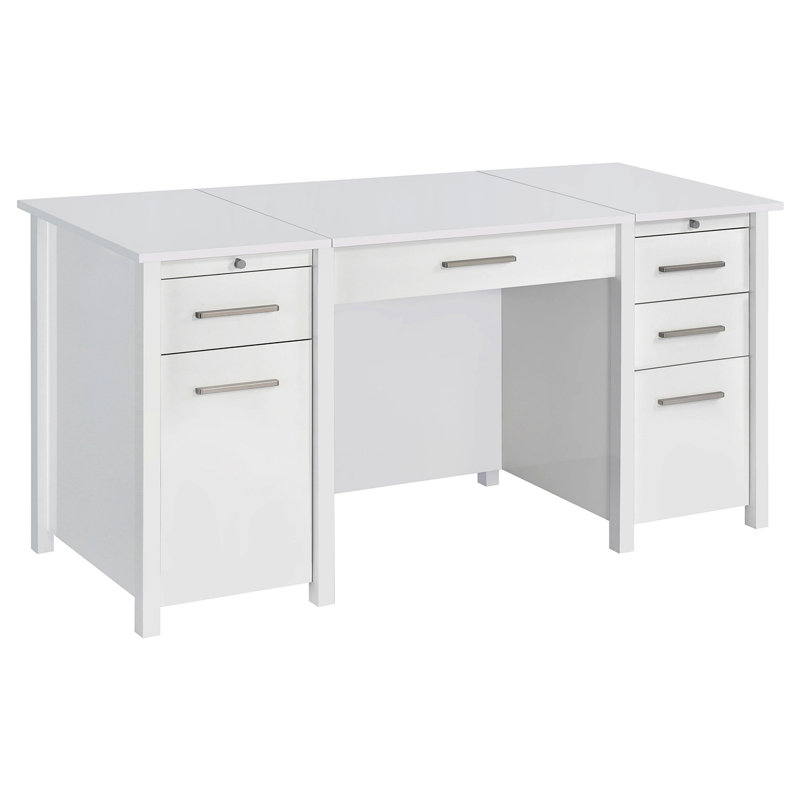 Bureau à 4 tiroirs Rayna, Blanc