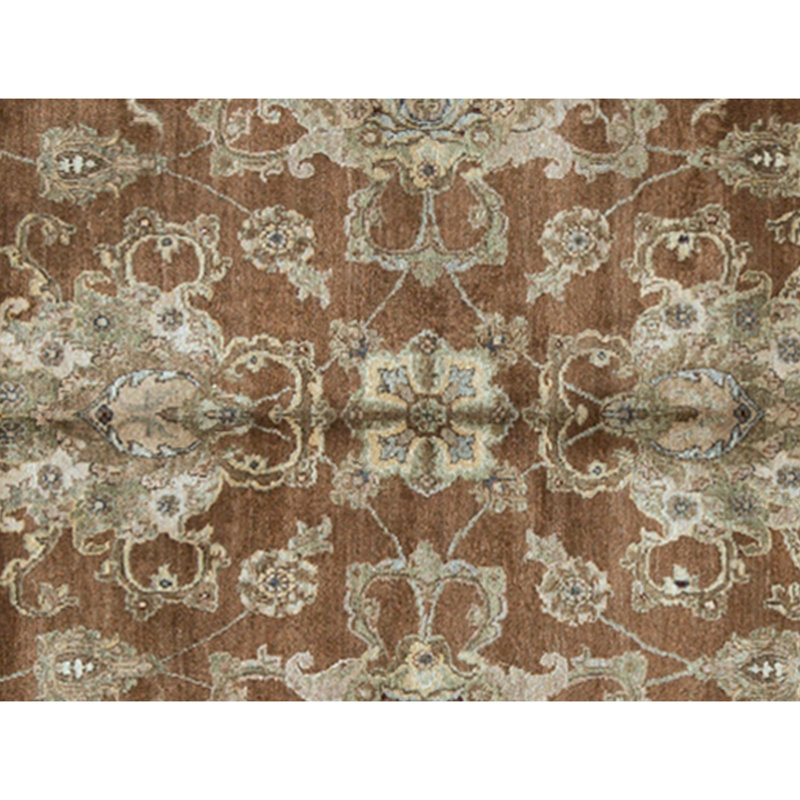 Tapis rouille et beige noué à la main de haute qualité