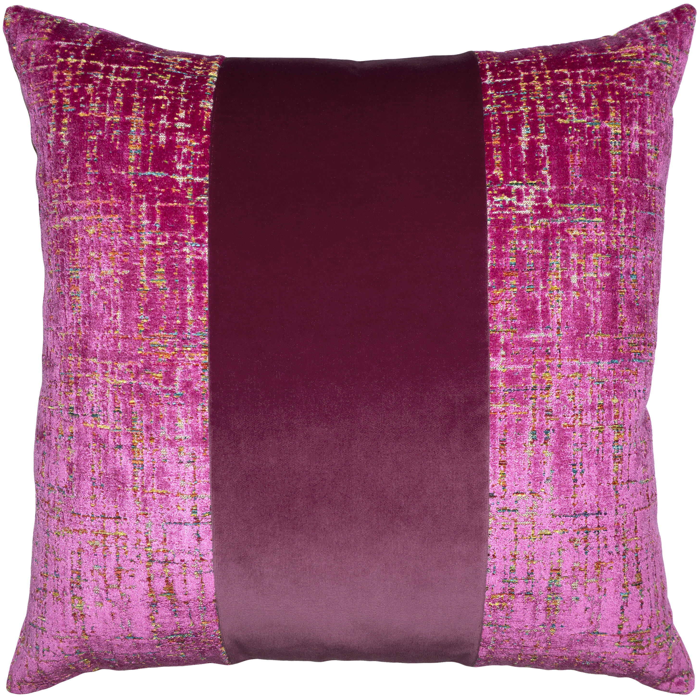 Ikat Floral Damask - Fuchsia and Pale Pink Throw Pillow