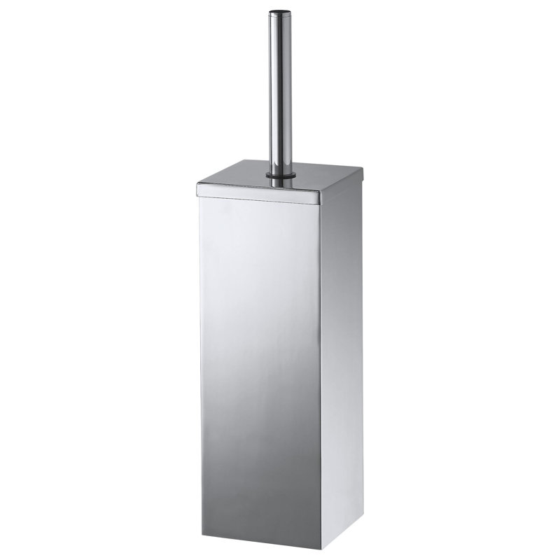 Wall-Mounted Toilet Brush & Holder, Chrome