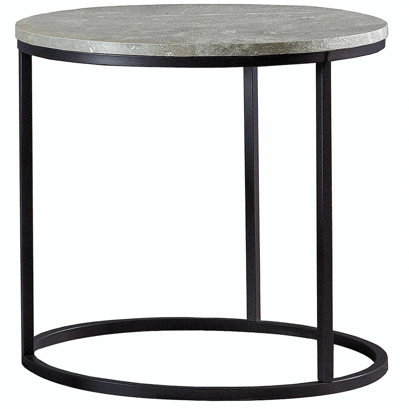 Table de bout grise et gris acier