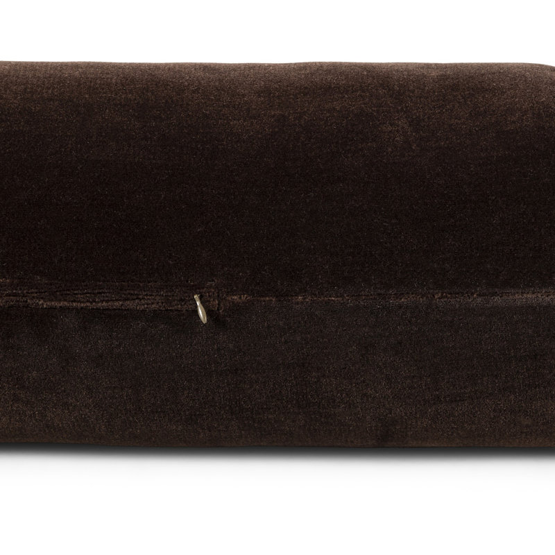 Monte Chocolate Wool Velvet Bolster Pillow 8"x48"