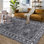 Tapis 9 x 12 pour salon Tapis lavable pour chambre à coucher Tapis festonnés Tapis de jeté pliant doux moderne pour tapis de chambre d'enfant