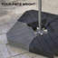 Ensemble 4 pièces de poids de base de parasol en porte-à-faux - capacité 132 / 176lb, noir