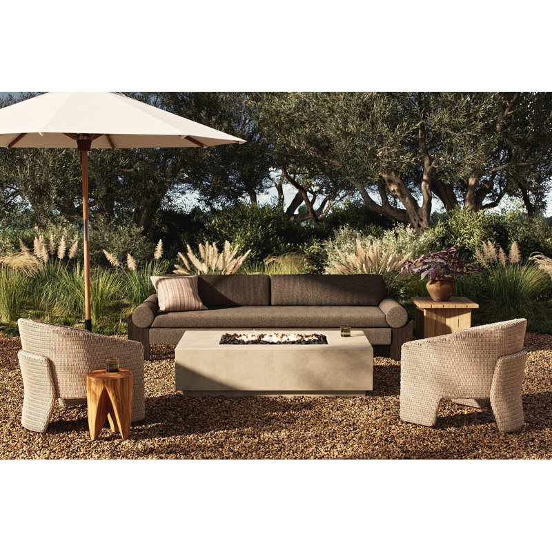Kenton Rectangle Concrete Fire Pit Table, Propane, Natural Concrete
