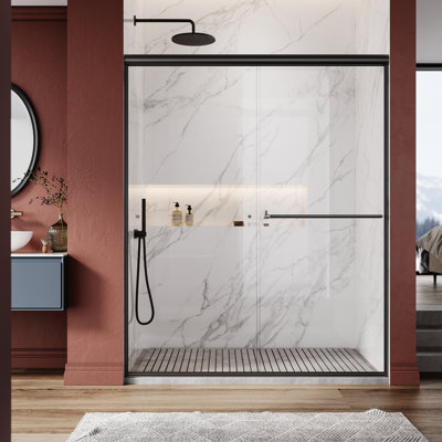 56-60" W x 72" H Semi-Frameless Double Sliding Shower Door
