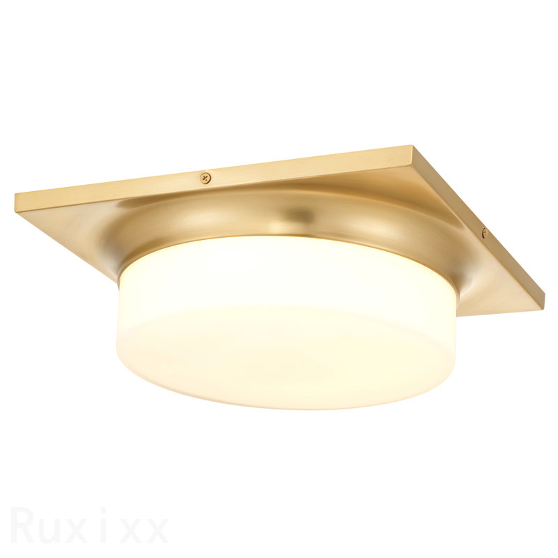 13-In Antique Brass Led Flush Mount, Antique Brass, 3.75" H x 13" W x 13" D