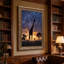 Silhouette de girafe debout dans la savane au coucher du soleil, art mural-133487220