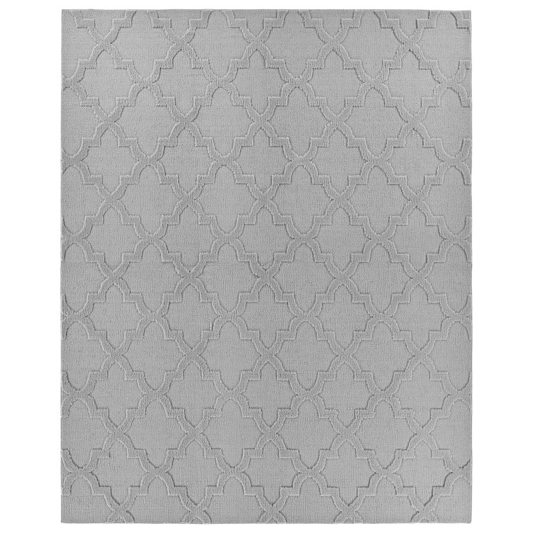 Silver Nasturtium Cut-loop Trellis Area Rug by