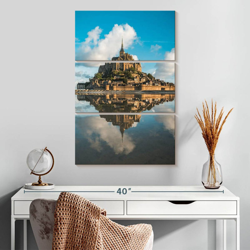 Adella Mont Saint Michel reflet, H 32 po x l 20 po