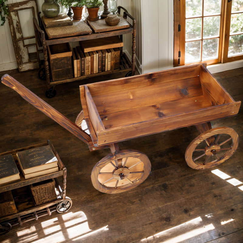 Pot en bois brouette