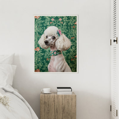 «The Floral Adorned Poodle» par Keyshanna, reproduction d'art sur toile encadrée