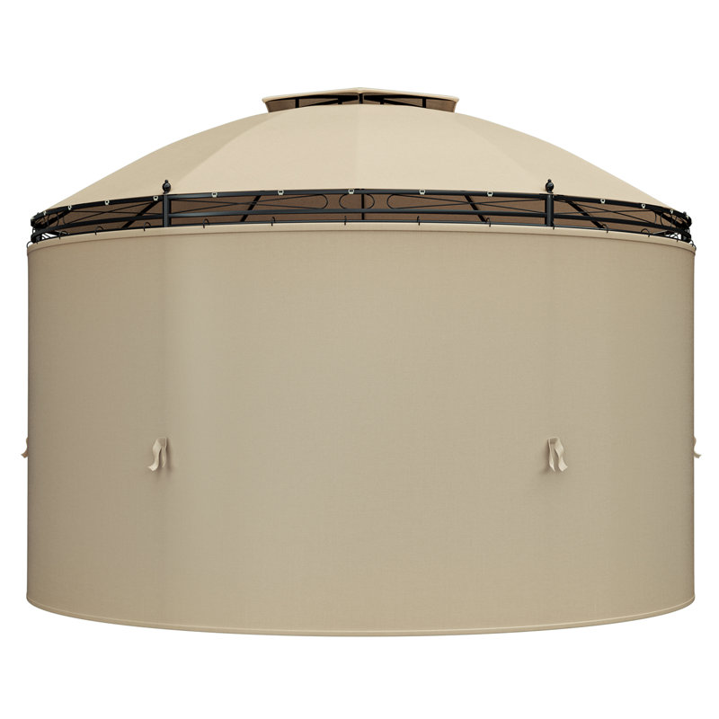 11.5 Ft. W x 11.5 Ft. D Steel Patio Gazebo, Brown