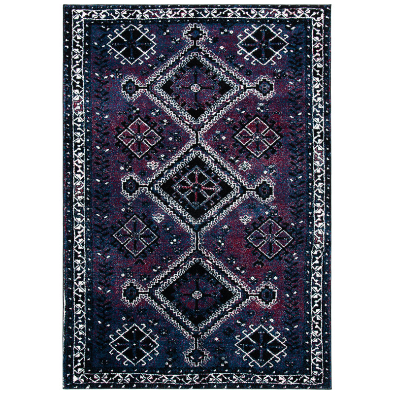 Tapis mauve / noir Drummans Southwestern, Rectangle 8 pi x 10 pi