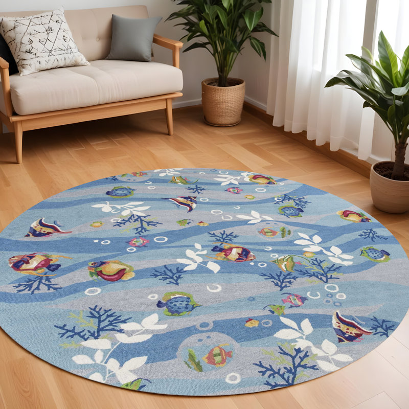 Tapis bleu marine Stradford, Rond 7 pi 6 po