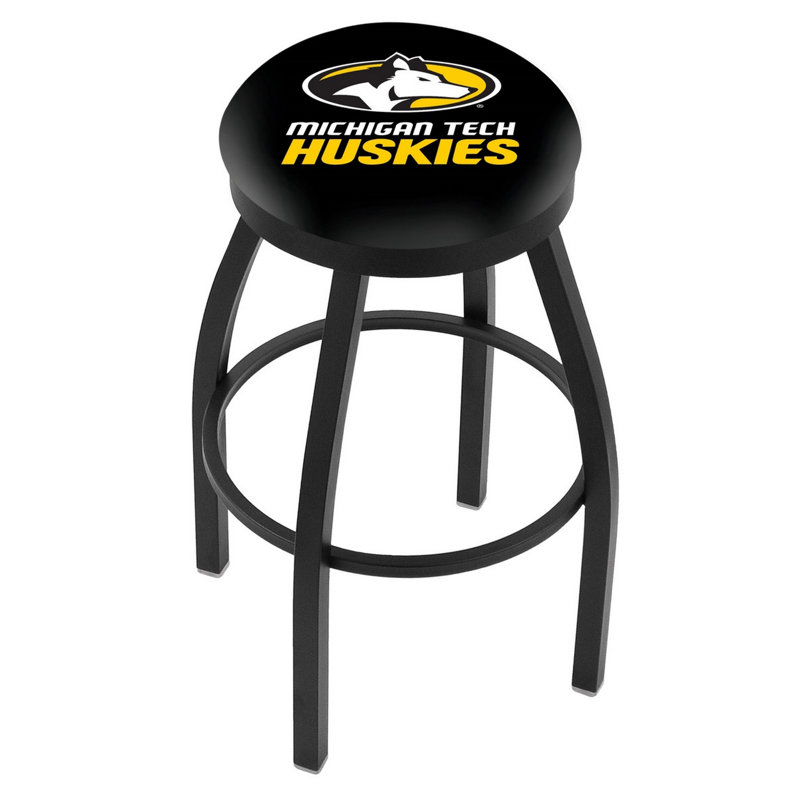 NCAA Swivel 25" Counter Stool, Black Wrinkle, Michigan Tech University