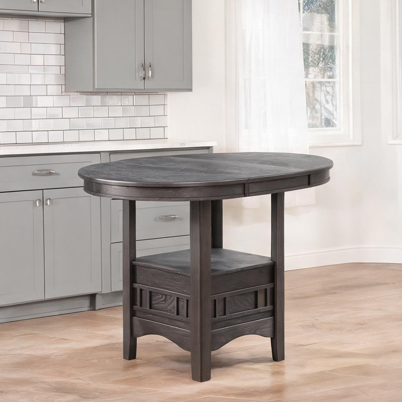 Table de salle à manger en bois massif avec quatre sièges et rangement, comme base, base ouverte, 42 po