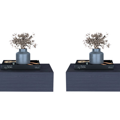 Ensemble de 2 tables de chevet murales flottantes Custer pour chambre à coucher Custer
