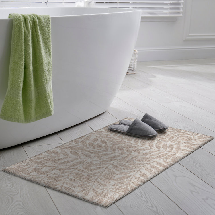 Tapis beige tissé à la machine Emmly