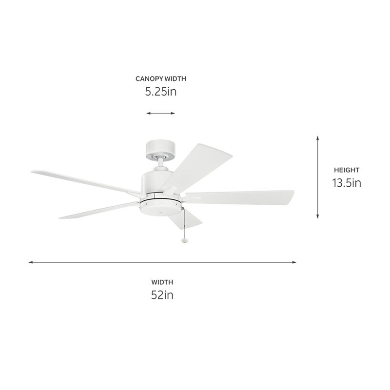 Lucian White 52-in Ceiling Fan