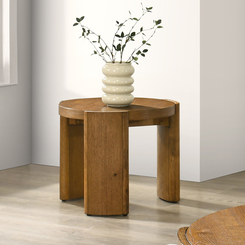 Table de bout Blitar avec socle, Brown Wood