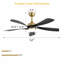 Ventilateur de plafond 52 po avec lumière, télécommande, éclairage à intensité variable réglable et moteur à courant continu silencieux pour la chambre à coucher et le salon