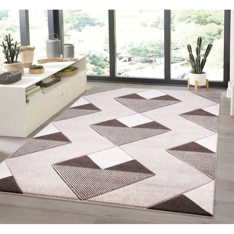 Geometric Indoor / Outdoor Area Rug, Rectangle 60 x 110cm